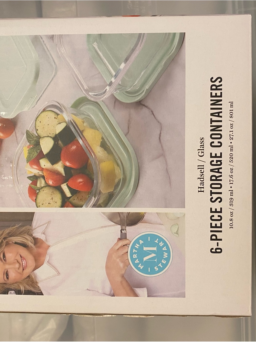 BRAND NEW Martha Stewart Glass Storage Container Set. 6 piece set